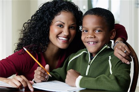 simsearch:700-01519695,k - Portrait of Mother and Son Doing Homework Stock Photo - Rights-Managed, Code: 700-01519691