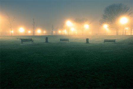 european park benches outdoor - Benches at Night, Edinburgh, Midlothian, Scotland, UK Stock Photo - Rights-Managed, Code: 700-01538871