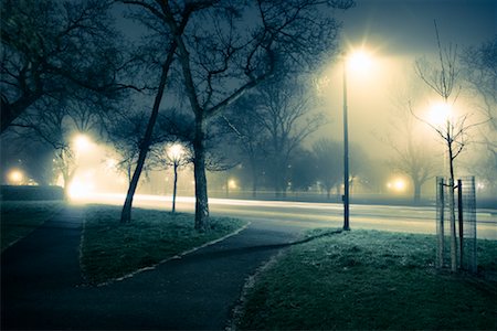 strassengabelung - Straße bei Nacht, Edinburgh, Midlothian, Schottland, UK Stockbilder - Lizenzpflichtiges, Bildnummer: 700-01538873