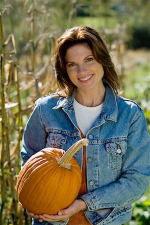 Portrait of Woman with Pumpkin Stock Photo - Rights-Managed, Code: 700-01541156