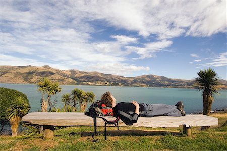 Onuku Village, péninsule de Banks, New Zealand Photographie de stock - Rights-Managed, Code: 700-01579486