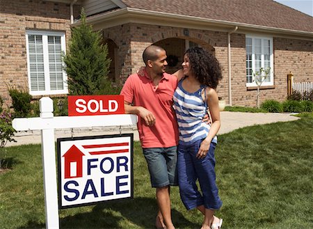 Couple by Sold Sign Stock Photo - Rights-Managed, Code: 700-01571986