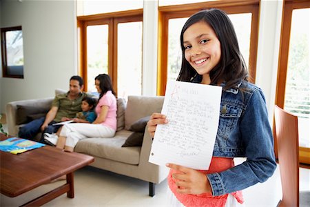 family back to school - Girl with A+ on School Work Stock Photo - Rights-Managed, Code: 700-01572061