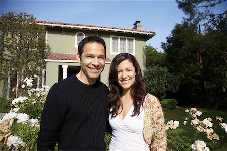 Portrait of Couple in Front of Home Stock Photo - Rights-Managed, Code: 700-01585766
