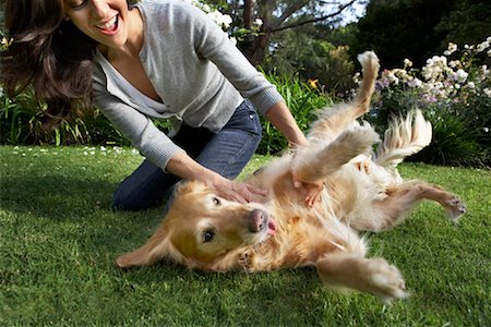 Woman with Dog Outdoors Stock Photo - Rights-Managed, Code: 700-01585867