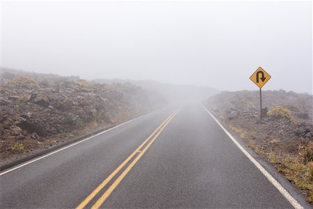 signpost road - Fog-Covered Road Stock Photo - Rights-Managed, Code: 700-01585962