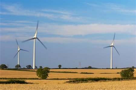 Wind Turbines in Wheat Field Foto de stock - Con derechos protegidos, Código: 700-01586075