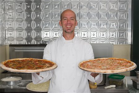 restaurant owner portrait - Cook with Pizzas Stock Photo - Rights-Managed, Code: 700-01586089