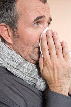 Man Blowing Nose Stock Photo - Rights-Managed, Code: 700-01586278
