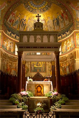 Santa Maria in Trastevere, Rome, Italy Stock Photo - Rights-Managed, Code: 700-01596110