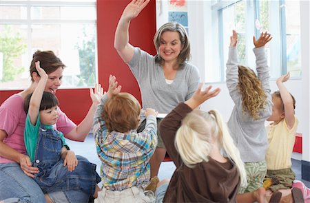 students in class raising hands - Children at Daycare Stock Photo - Rights-Managed, Code: 700-01593831