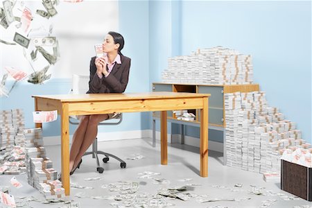 Businesswoman at Desk Stock Photo - Rights-Managed, Code: 700-01606351