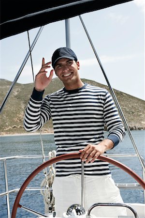 el capitán - Man Sailing, Dodecanese, Greece Foto de stock - Con derechos protegidos, Código: 700-01607088