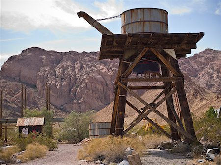 reserve (stored, stock-pile) - Old Water Tower, Eldorado Canyon, Nevada, USA Stock Photo - Rights-Managed, Code: 700-01607357