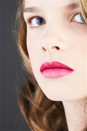 pic lipstick girls - Close-Up of Girl's Face Stock Photo - Rights-Managed, Code: 700-01607380