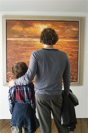 painting of people in a art gallery - Father and Son in Art Gallery Stock Photo - Rights-Managed, Code: 700-01639932
