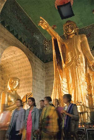 People in Buddhist Temple, Mandalay, Myanmar Stock Photo - Rights-Managed, Code: 700-01630110