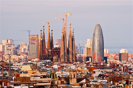 Toits de la ville, Barcelone, Espagne Photographie de stock - Rights-Managed, Code: 700-01630123