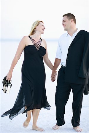 evening dress on beach - Couple Walking on Beach Stock Photo - Rights-Managed, Code: 700-01633015