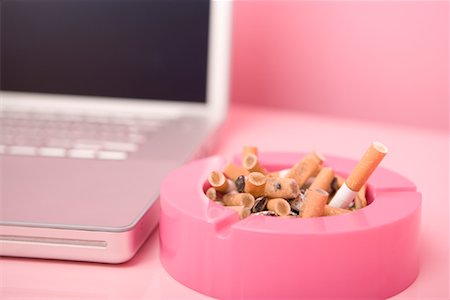 Ashtray and Laptop Stock Photo - Rights-Managed, Code: 700-01633194