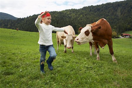 farm girls cows - Girl on a Farm Stock Photo - Rights-Managed, Code: 700-01645029