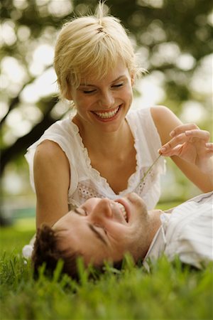 romance and spring - Couple at Park Stock Photo - Rights-Managed, Code: 700-01646096