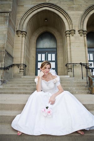 stranded - Bride Waiting on Church Steps Stock Photo - Rights-Managed, Code: 700-01646331