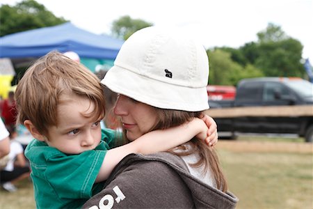 shy child adults - Mother and Son Outdoors Stock Photo - Rights-Managed, Code: 700-01670802