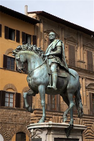 florence square italy art picture - Statue of Cosimo I de Medici, Piazza della Signoria, Florence, Italy Stock Photo - Rights-Managed, Code: 700-01694743