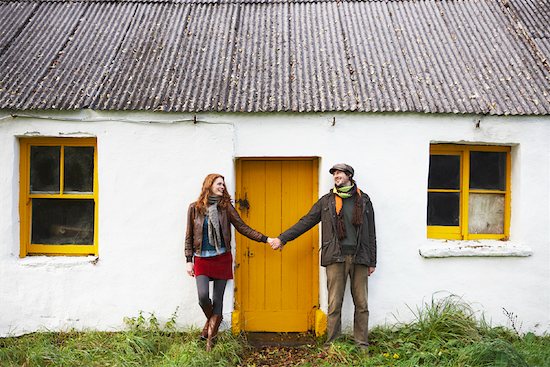 Portrait of Couple by Barn, Ireland Stock Photo - Premium Rights-Managed, Artist: Masterfile, Image code: 700-01694899