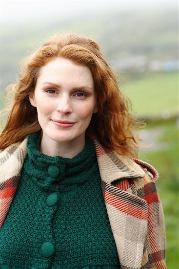 Portrait of Woman in Countryside, Ireland Stock Photo - Premium Rights-Managed, Artist: Masterfile, Image code: 700-01694920