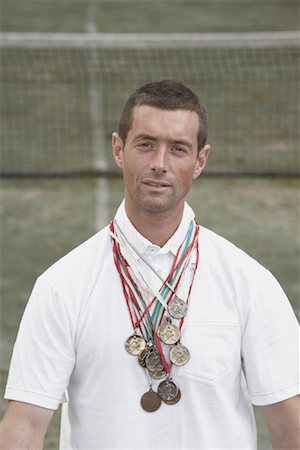 proud wearing a medal - Portrait of Tennis Player Foto de stock - Con derechos protegidos, Código: 700-01695244