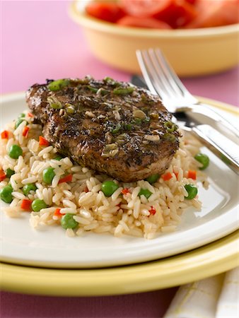 simsearch:640-02952163,k - Jerk Pork with Rice and Peas Stock Photo - Rights-Managed, Code: 700-01716278