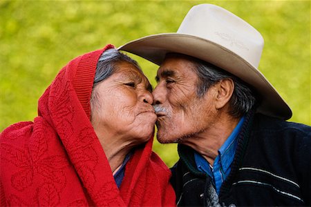 senior man portrait scarf - Portrait of Couple Kissing Stock Photo - Rights-Managed, Code: 700-01717180