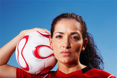 futbolista (mujer) - Portrait du joueur de football Photographie de stock - Rights-Managed, Code: 700-01717897