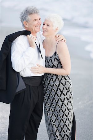 Couple in Formal Wear on Beach Stock Photo - Rights-Managed, Code: 700-01753638