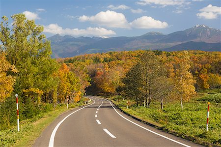 Road in Shiretoko National Park, Hokkaido, Japan Foto de stock - Con derechos protegidos, Código: 700-01788087