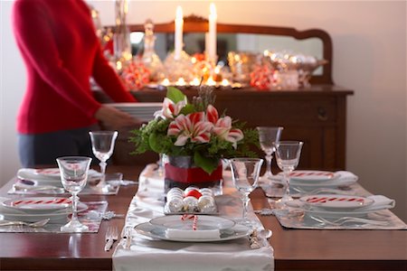 Table Set for Christmas Dinner Stock Photo - Rights-Managed, Code: 700-01788888