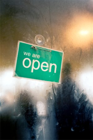 Open Sign on Door, England Stock Photo - Rights-Managed, Code: 700-01790169