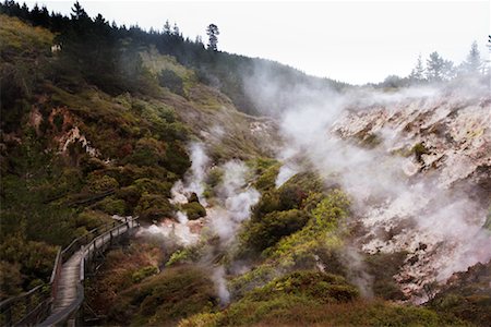 simsearch:700-00158399,k - Boardwalk and Geyser, New Zealand Foto de stock - Direito Controlado, Número: 700-01790180