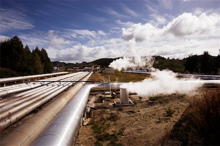 pipe (industry) - Geothermal Power Station, New Zealand Stock Photo - Rights-Managed, Code: 700-01790183