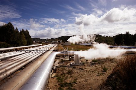 energia termica - Geothermal Power Station, New Zealand Fotografie stock - Rights-Managed, Codice: 700-01790183