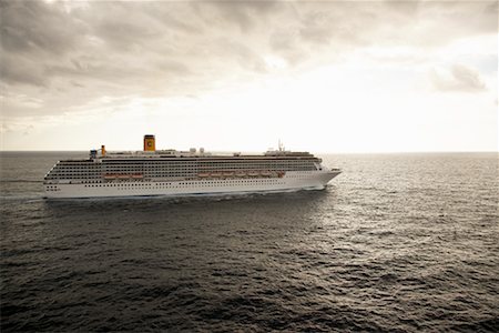 ship on horizon - Cruise Ship on Ocean Stock Photo - Rights-Managed, Code: 700-01792345