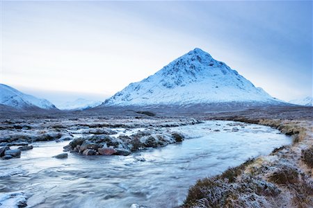 Icy River, Glen Etive, Rannoch Moor, Scotland Fotografie stock - Rights-Managed, Codice: 700-01827713