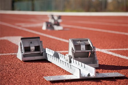 racing track nobody - Starting Block on Track Stock Photo - Rights-Managed, Code: 700-01837305