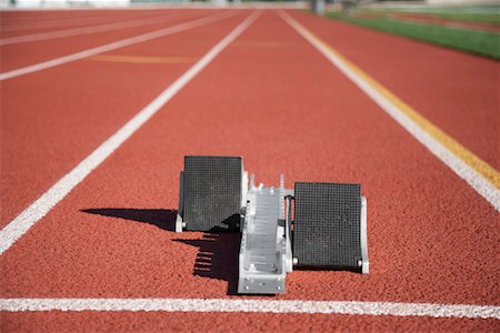 racing track nobody - Starting Block on Track Stock Photo - Rights-Managed, Code: 700-01837303