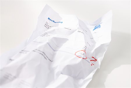 paper and letter - Crumpled Phone Bill Stock Photo - Rights-Managed, Code: 700-01838517