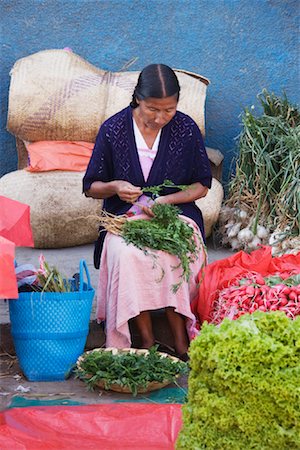 farmers market portrait - Woman Preparing Vegetables for Market, Oaxaca, Mexico Stock Photo - Rights-Managed, Code: 700-01838823