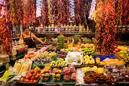 pictures of colorful chili peppers - Fruit and Vegetables for Sale at La Boqueria, Barcelona, Spain Stock Photo - Rights-Managed, Code: 700-01879614