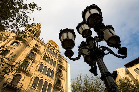 r ian lloyd barcelona - Lamppost and Building, Barcelona, Spain Stock Photo - Rights-Managed, Code: 700-01879634